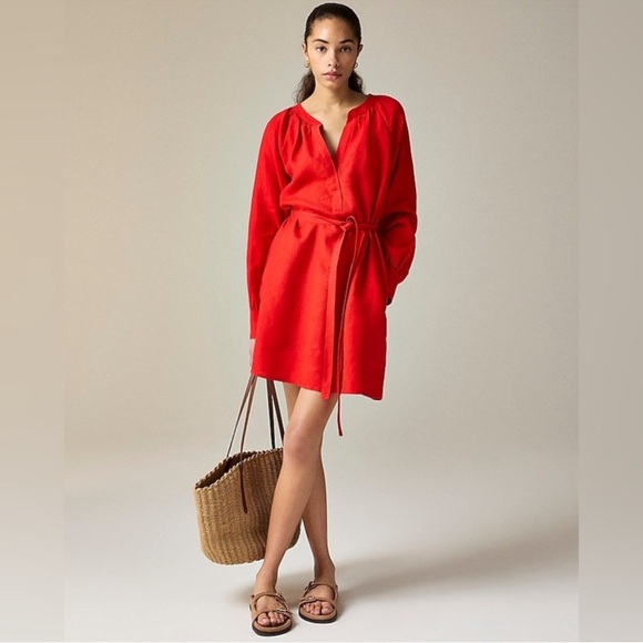 J. Crew Dresses & Skirts - J Crew red linen Cabana dress